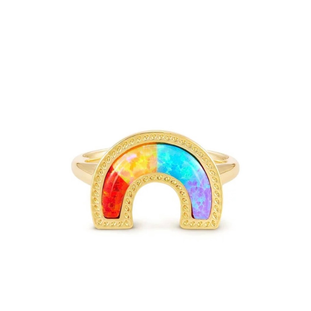 Kendra Scott Kyocera Opal rainbow ring size 8